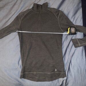 Smartwool Women's Green Merino 250 Base Layer Quarter Zip Pullover Top small